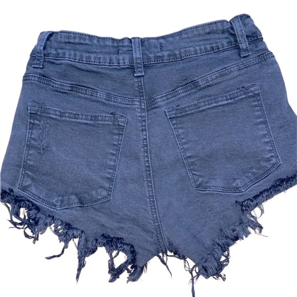 Kancan black distressed jean shorts size 26 - Picture 2 of 6